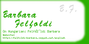 barbara felfoldi business card